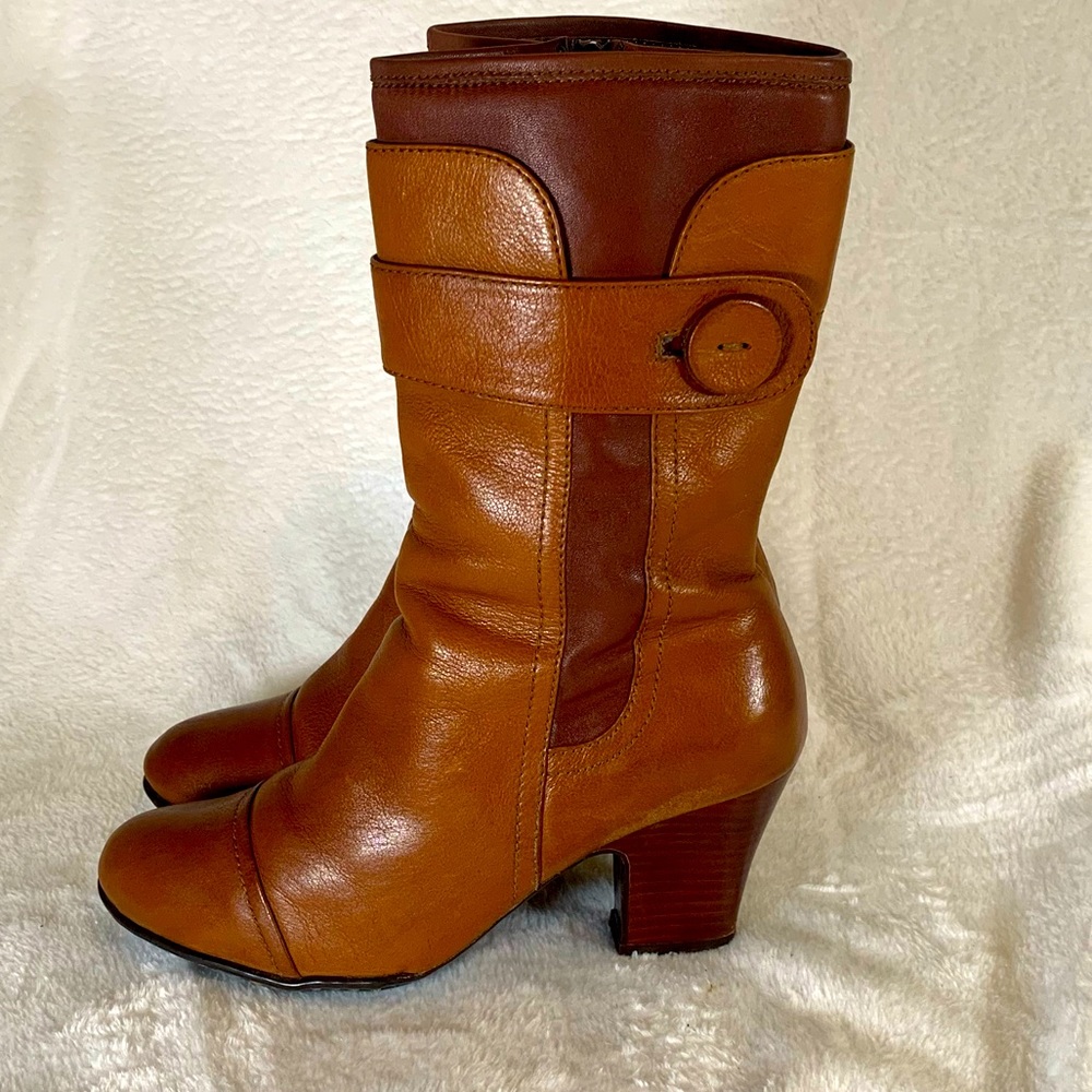Born Women's Heeled Boots in Rich Brown and Tan